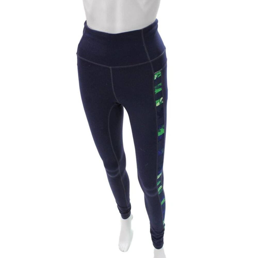 Athleta Womens Blue Colorblock Nylon Ankle Leggings Size 2XS